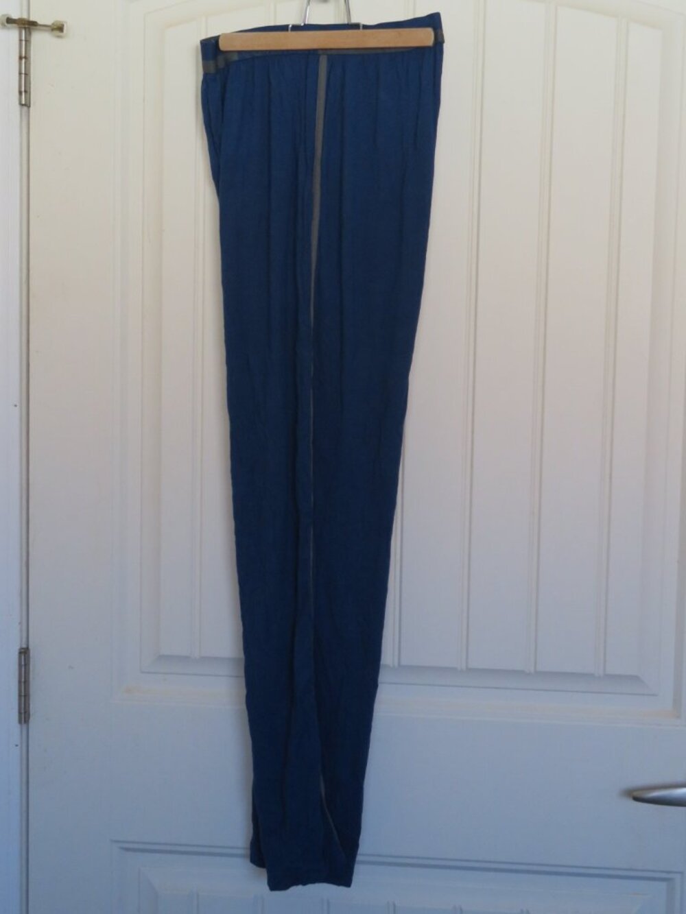 Calvin Klein Modal Blend Blue Casual Pants Grey Stripe S (K843)